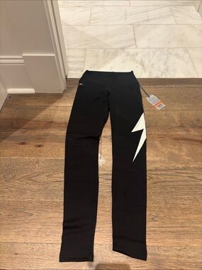 Black aviator nation Lightning Bolt Leggings